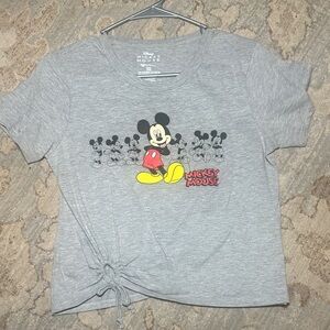 Disney Mickey Mouse Gray T-Shirt with Yellow and Red Accents